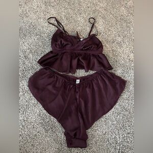 Super sexy burgundy pj set size uk S (us6/8)